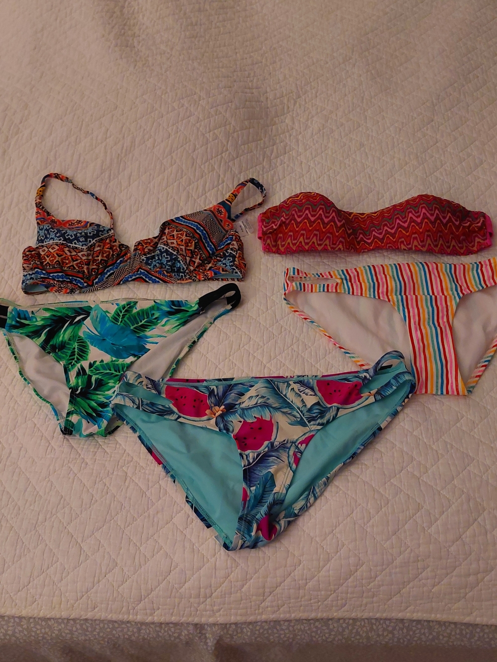 Mix-and-Match Bright Bikini Set Collection - Tropical & Stripe